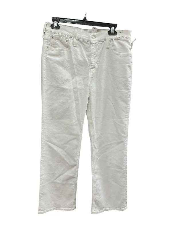 women's denim jeans with contrasting stitchingJeans Boot Cut By J. Crew In Cream, Size: 8