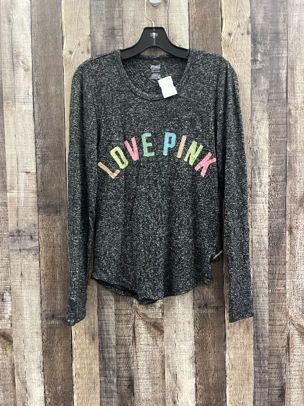 women's tops with sequin embellishmentsTop Long Sleeve By Pink In Grey, Size: S