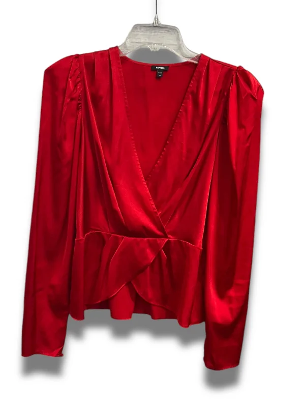 women's tops for those who want to make a bold fashion statement with their choice of topsTop Long Sleeve By Express In Red, Size: M