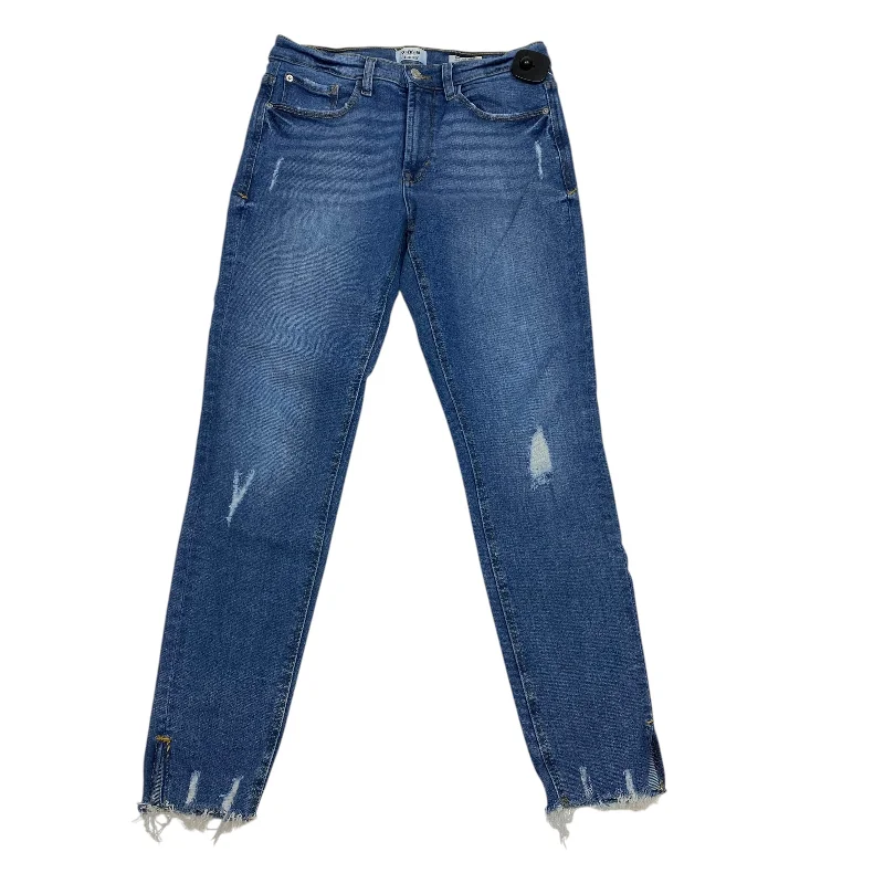 women's denim jeans with distressed hemsJeans Skinny By Kensie In Blue Denim, Size: 6