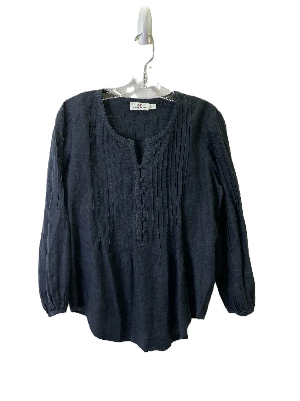 women's tops with sequin embellishmentsTop Long Sleeve By Vineyard Vines In Navy, Size: S