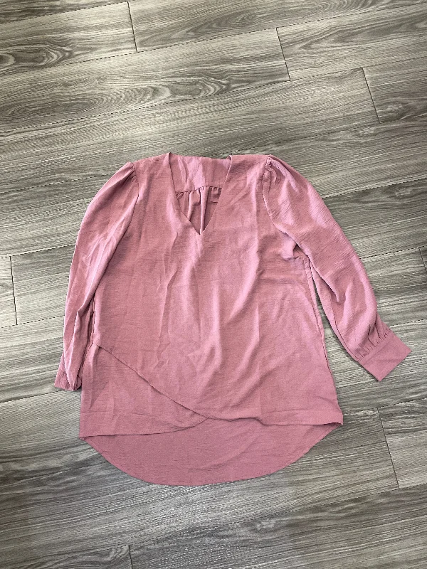 women's tops for relaxed weekendsTop Long Sleeve By Clothes Mentor In Pink, Size: 1x