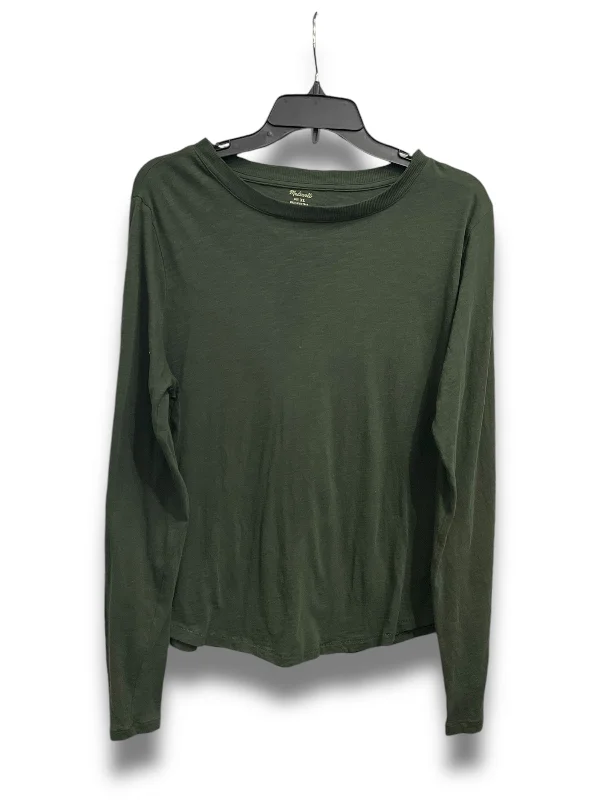 women's tops with lace-up frontsTop Long Sleeve Basic By Madewell In Green, Size: Xl