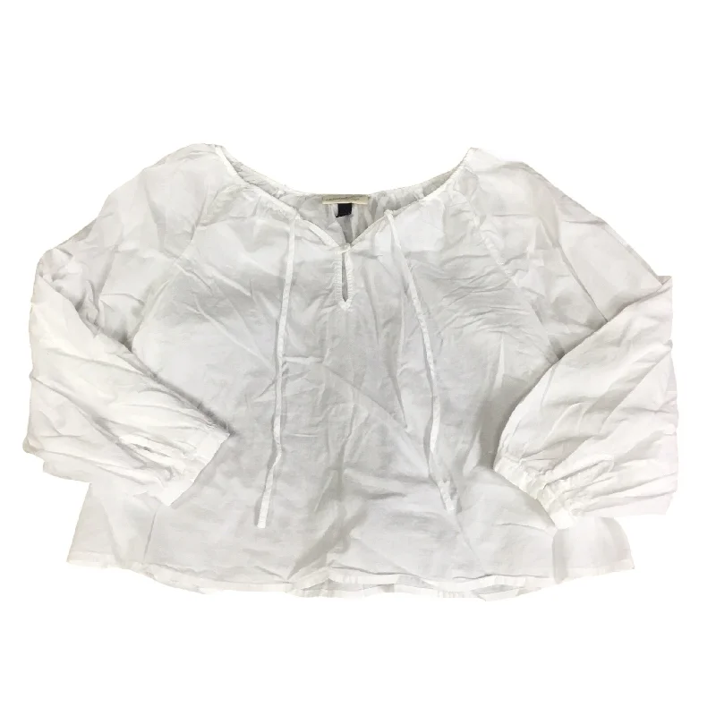 women's tops with sheer overlaysTop Long Sleeve By Universal Thread In White, Size: Xs