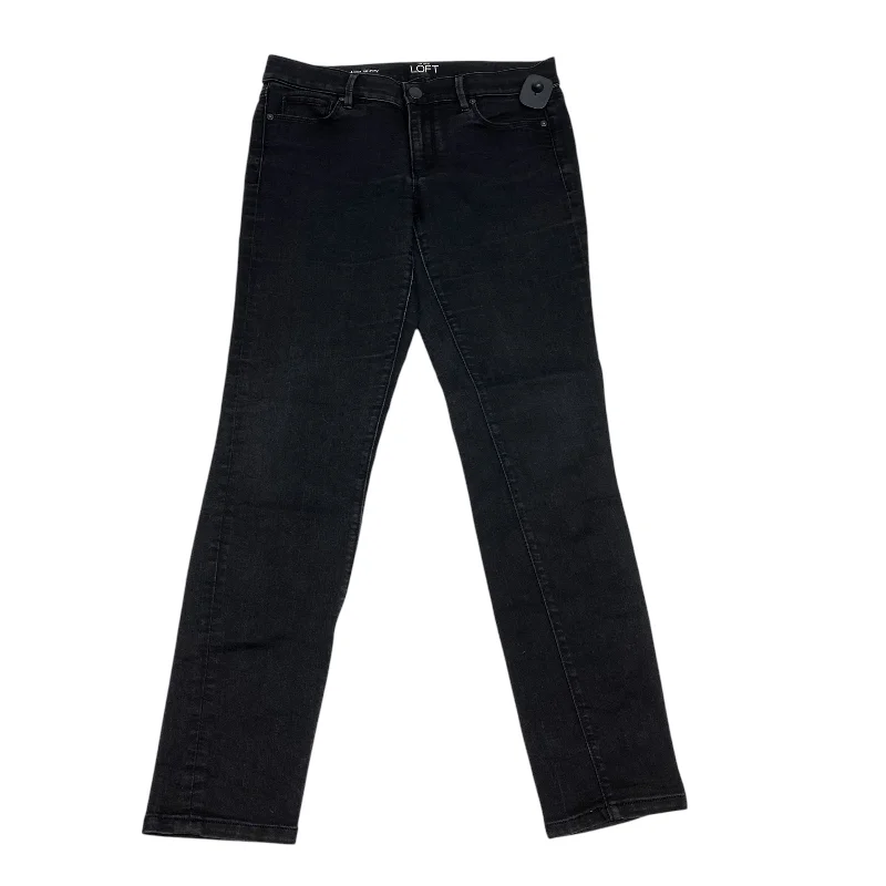 women's denim jeans for smart casualJeans Skinny By Loft In Black Denim, Size: 8