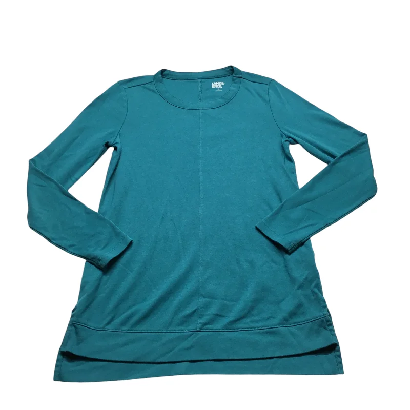 women's tops for bridal showers and baby showersTop Long Sleeve Basic By Lands End In Teal, Size: Xs