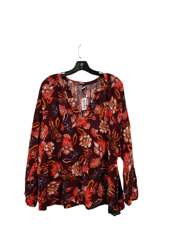 women's tops for those who want to wear pieces that are both functional and fashionableTop Long Sleeve By Old Navy In Floral Print, Size: L