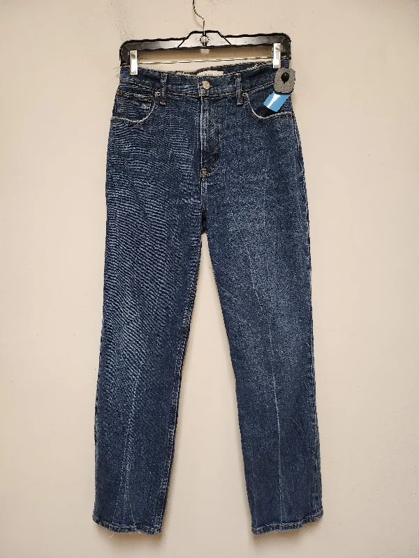 women's relaxed-fit denim jeansJeans Straight By Abercrombie And Fitch In Blue Denim, Size: 4