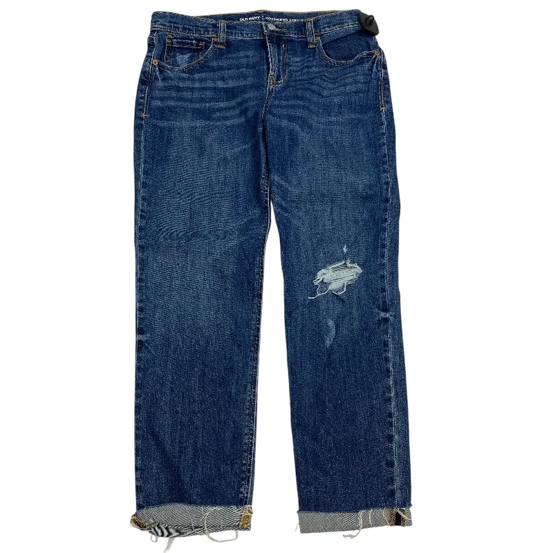 women's denim jeans with ripped kneesJeans Boyfriend By Old Navy In Blue Denim, Size: 8