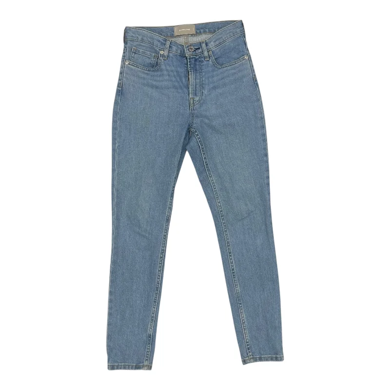 women's denim jeans for a casual FridayJeans Skinny By Everlane In Blue Denim, Size:2