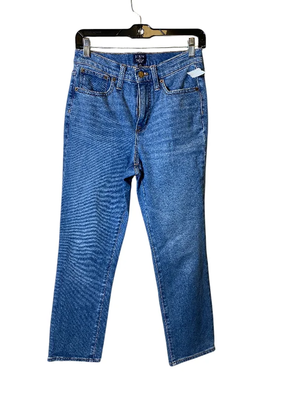 women's denim jeans with raw hemsJeans Straight By J. Crew In Blue, Size: 2