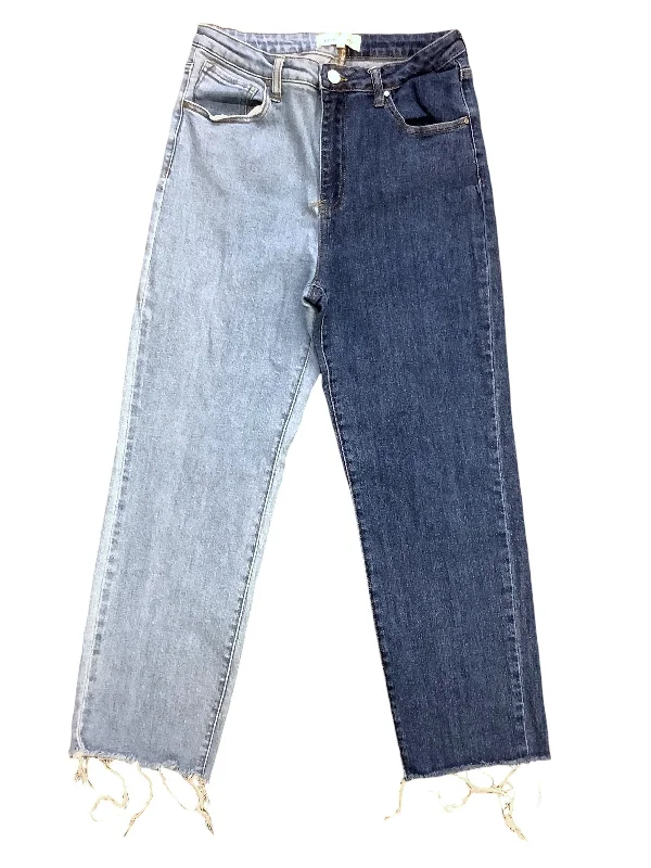 women's denim jeans with fake pocketsJeans Straight By Risen In Blue Denim, Size: 12/13