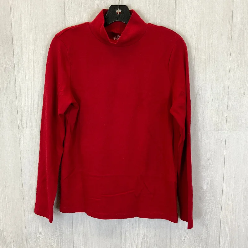 women's tops for those who want to show off their figure in a flattering wayTop Long Sleeve Basic By St Johns Bay In Red, Size: L