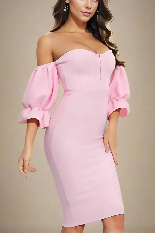 Neon DressGeorgia Bodycon Dress - Dusty Pink