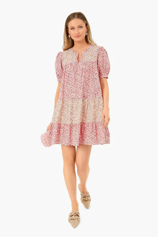 Plunging Neckline DressMulti Pink Floral Hana Mini Dress