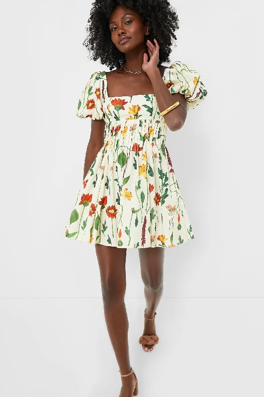 Body-Hugging DressExclusive Ivory Floral Caramelo Mini Dress