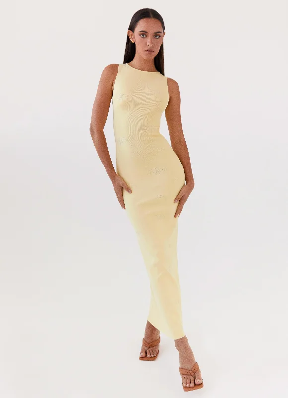 Party DressHolly Knit Maxi Dress - Yellow