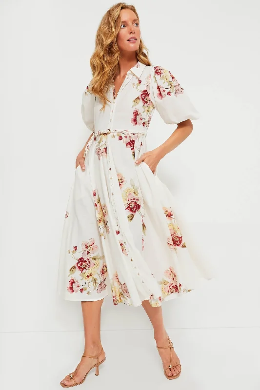 Embellished DressMini Rosette Linen Button Down Dress