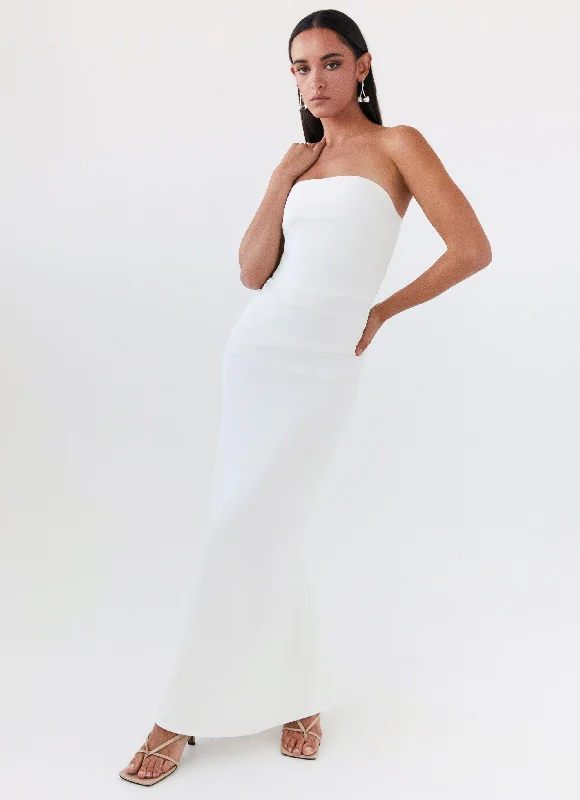 Elegant DressDanielle Strapless Maxi Dress - White