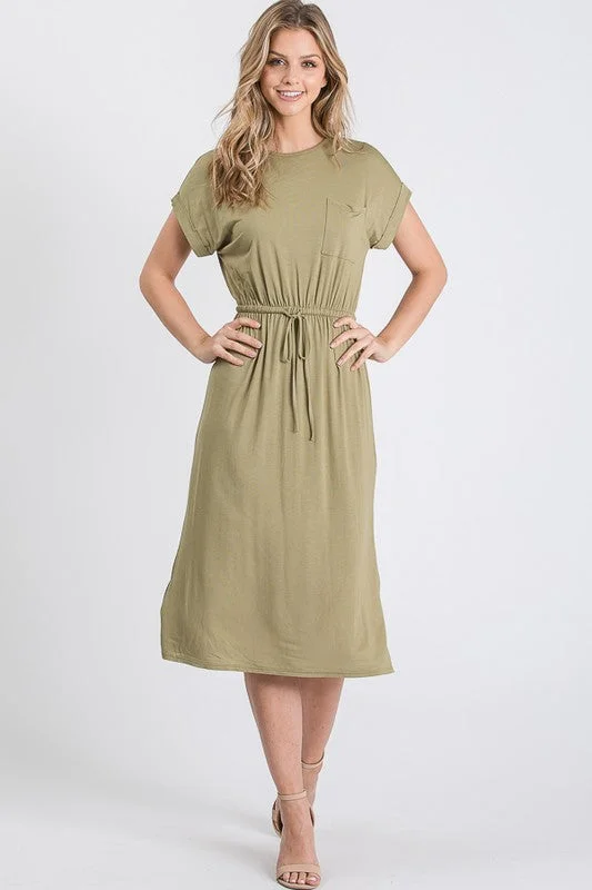 women's maternity dressesAurora Midi Dress in Olive