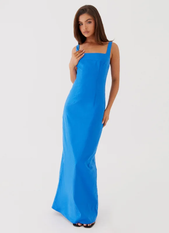 Bell-Sleeve DressSonya Square Neck Maxi Dress - Cobalt