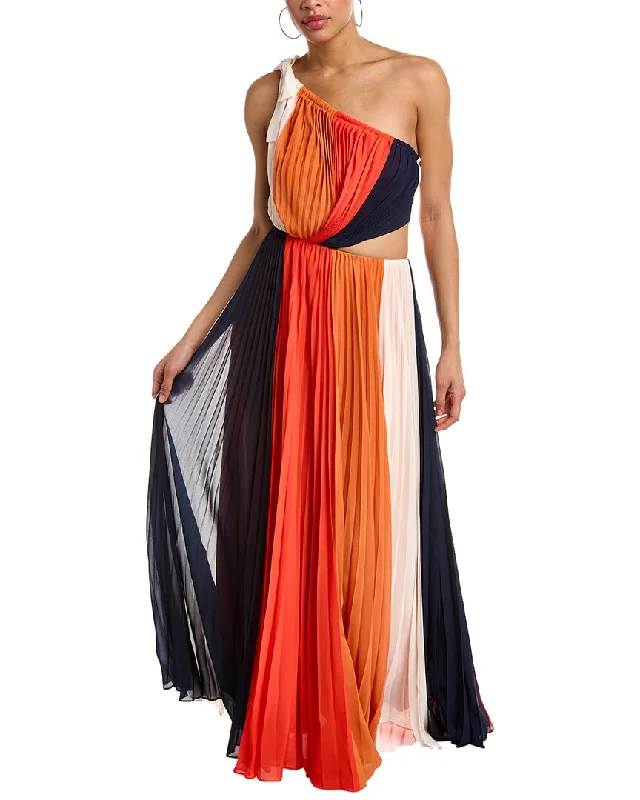 women's chiffon dressesAMUR Kade Pleated Maxi Dress