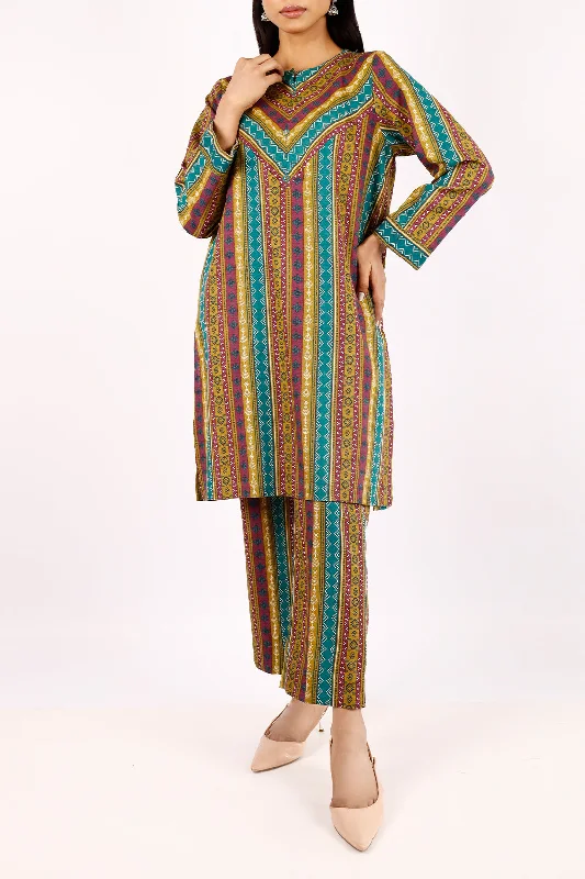 Printed Khaddar Stitched 2 Piece (Shirt/Trouser)