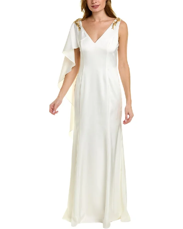 women's body-skimming dressesMarchesa Notte Cape Sleeve Maxi Dress