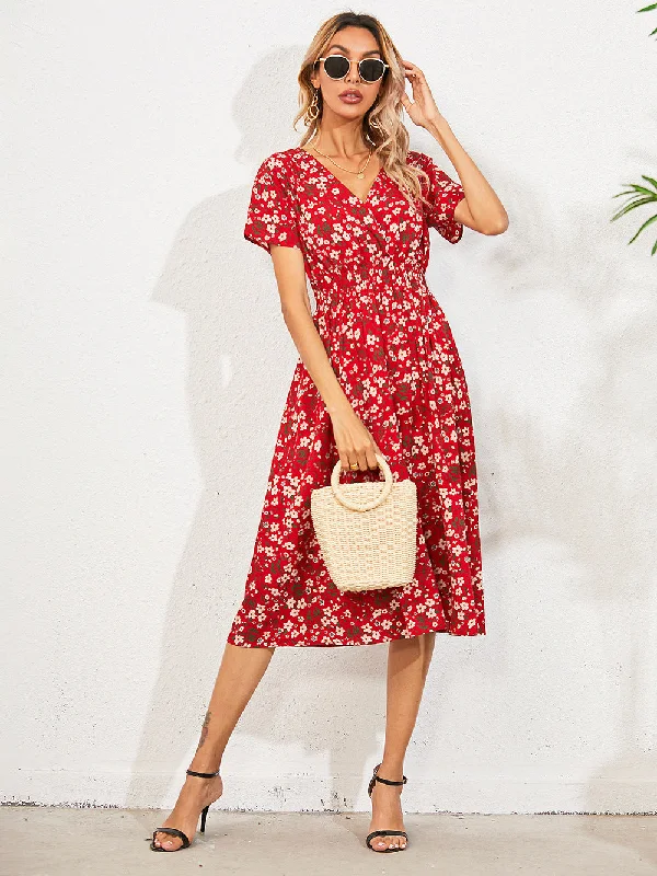 Polka-Dot DressTheodora Floral Ruffle Mini Dress - FINAL SALE