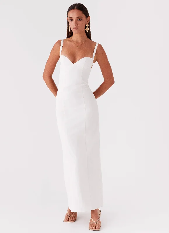 Fit-And-Flare DressNaomi Backless Maxi Dress - Off White