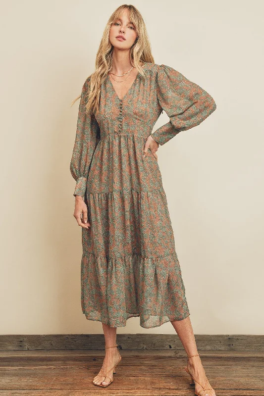 women's curve-hugging dressesAnette Paisley Midi Dress