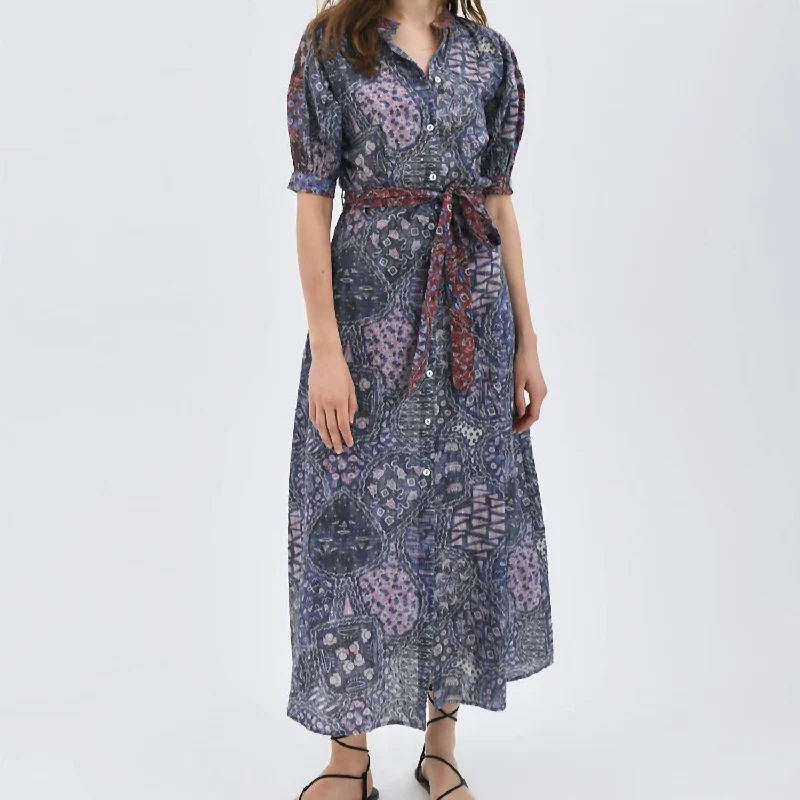 women's casual Friday dressesBes Organic Maxi Dress in Cario Sapphire