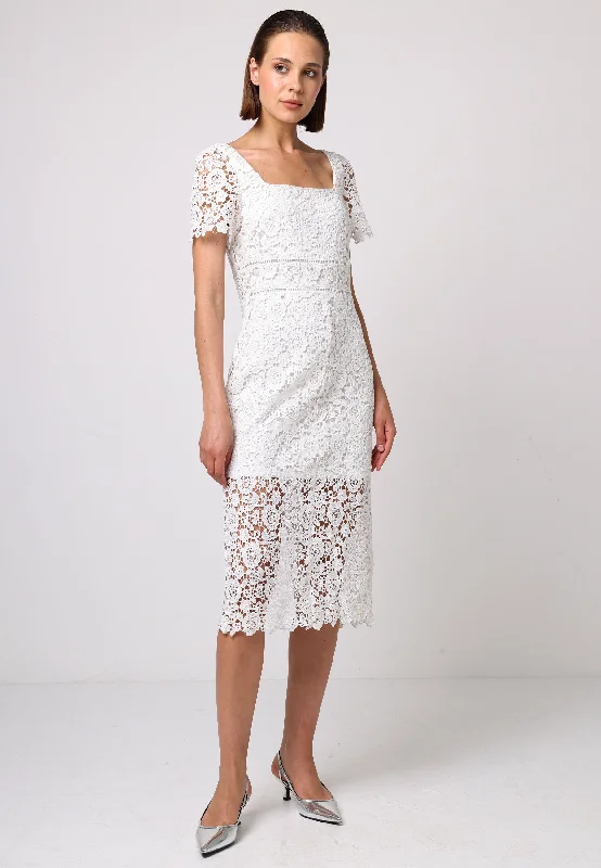 Long-Sleeve DressBodycon White Lace Dress