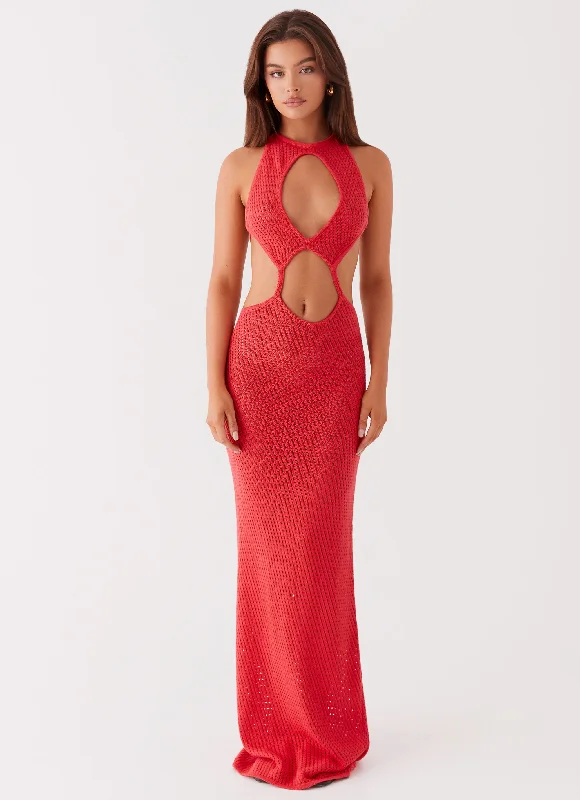 Tall Women DressCaicos Crochet Maxi Dress - Red