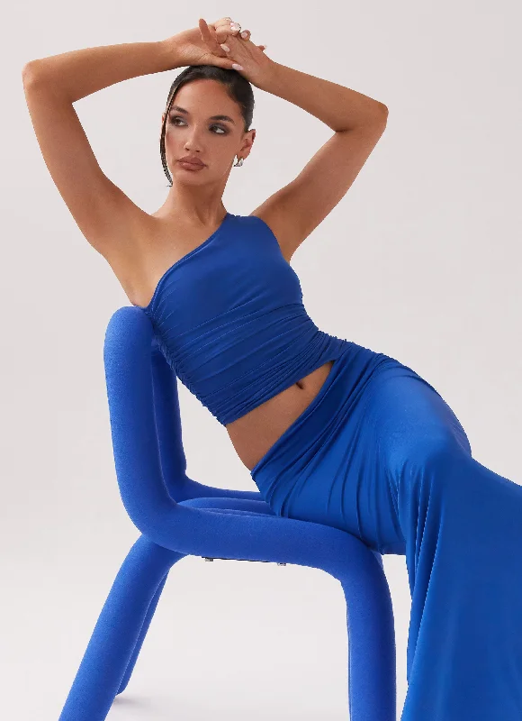 Long-Sleeve DressSeranella One Shoulder Maxi Dress - Cobalt