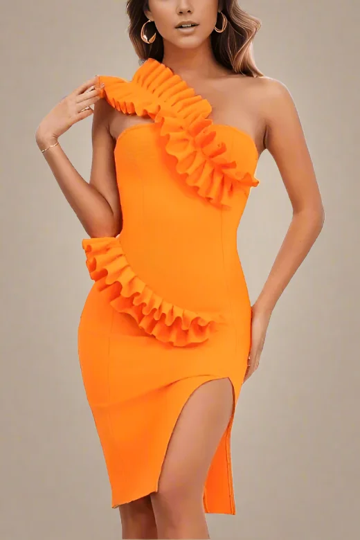 Flowy DressAimee Bodycon Dress - Apricot Orange