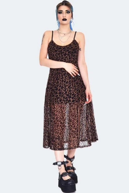 Chic DressLeopard Print Midi Slip Dress