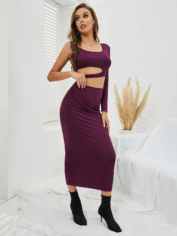 women's smart casual dressesKittenAlarm - One Shoulder Cut Out Bodycon Dress