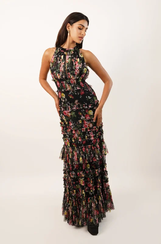 women's maximalist dressesSantiago Winter Floral Maxi Dress