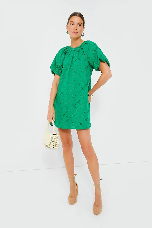 women's sheath dressesGreen Eyelet Quincy Mini Dress