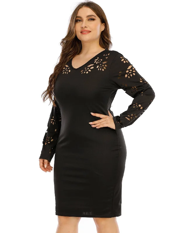 women's high-end dressesKittenAlarm - Plus Cut Out Bodycon Dress