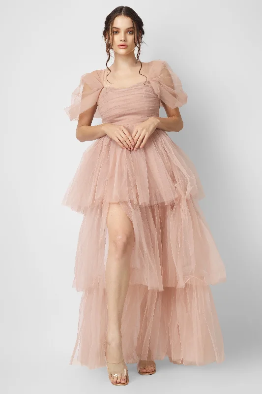 Denim DressSydney Pale Mauve Tulle Maxi Dress