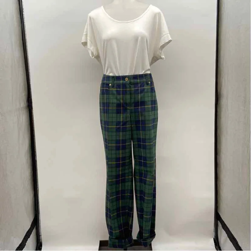 women's distressed pantsCarlisle Women's Size 12 Green Plaid Pants