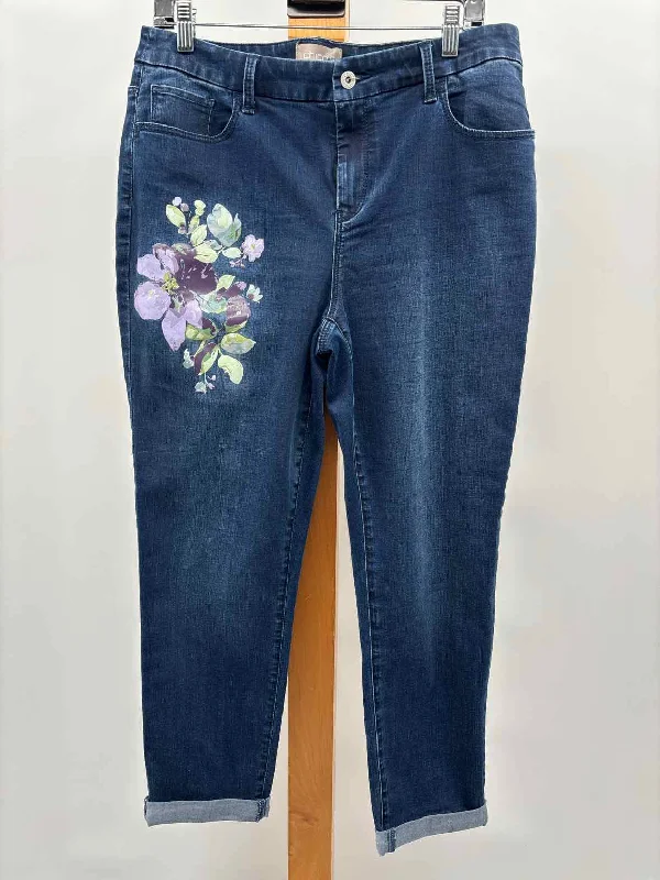 women's spandex pantsChico's Women's Size 10 Denim Solid Jeans