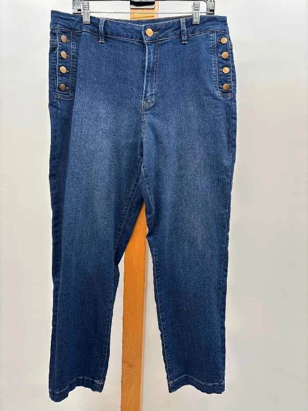 women's casual pantsD. Jeans Women's Size 14 Blue Solid Pants