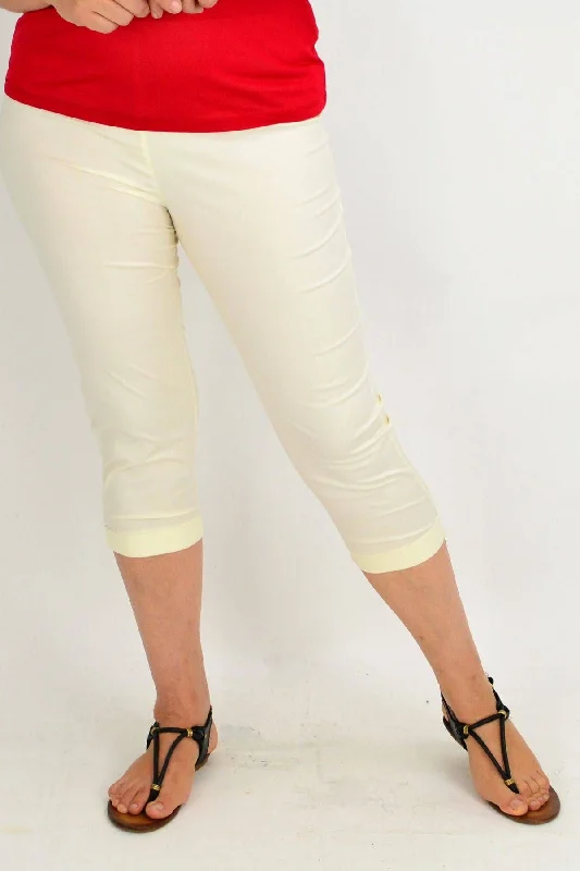 women's elegant pantsEcru Cream Cotton Pants