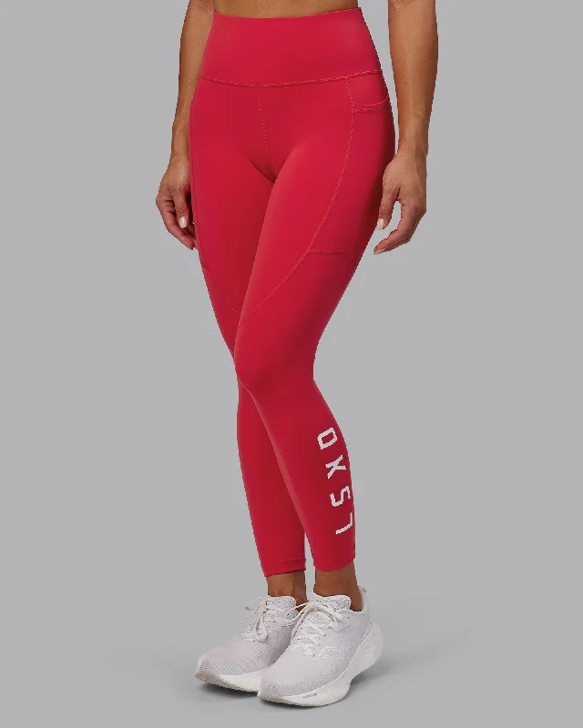 women's leggingsRep 7/8 Length Tight - Scarlet-White