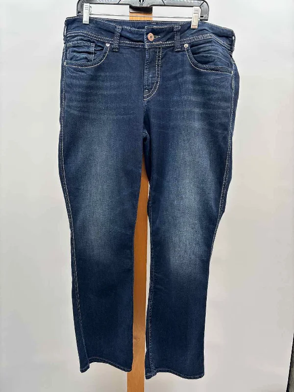 women's bell-bottom pantsSilver Women's Size 18 Blue Solid Jeans