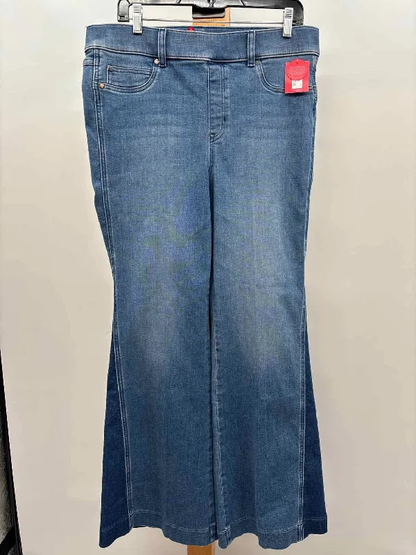 women's chiffon pantsSpanx Women's Size XL Blue Solid Jeans