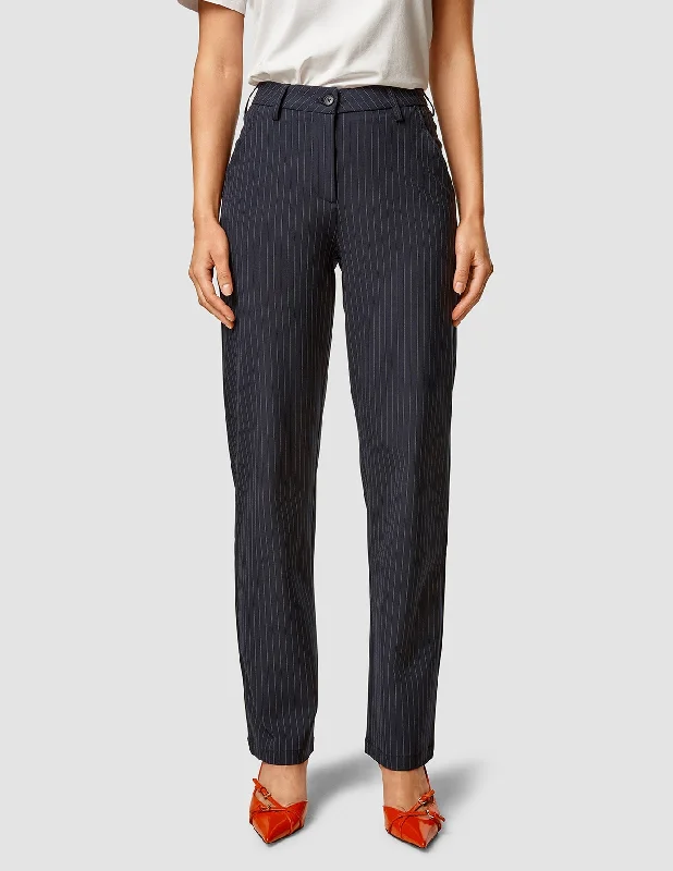 women's formal pantsEssential Pants Straight Navy Pinstripe